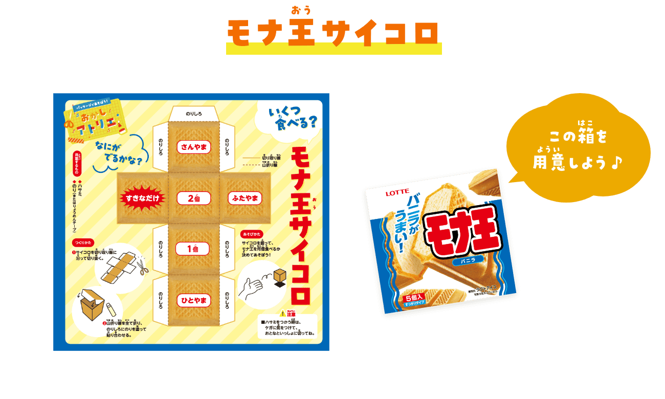 モナ王サイコロ　モナ王の箱を用意しよう♪