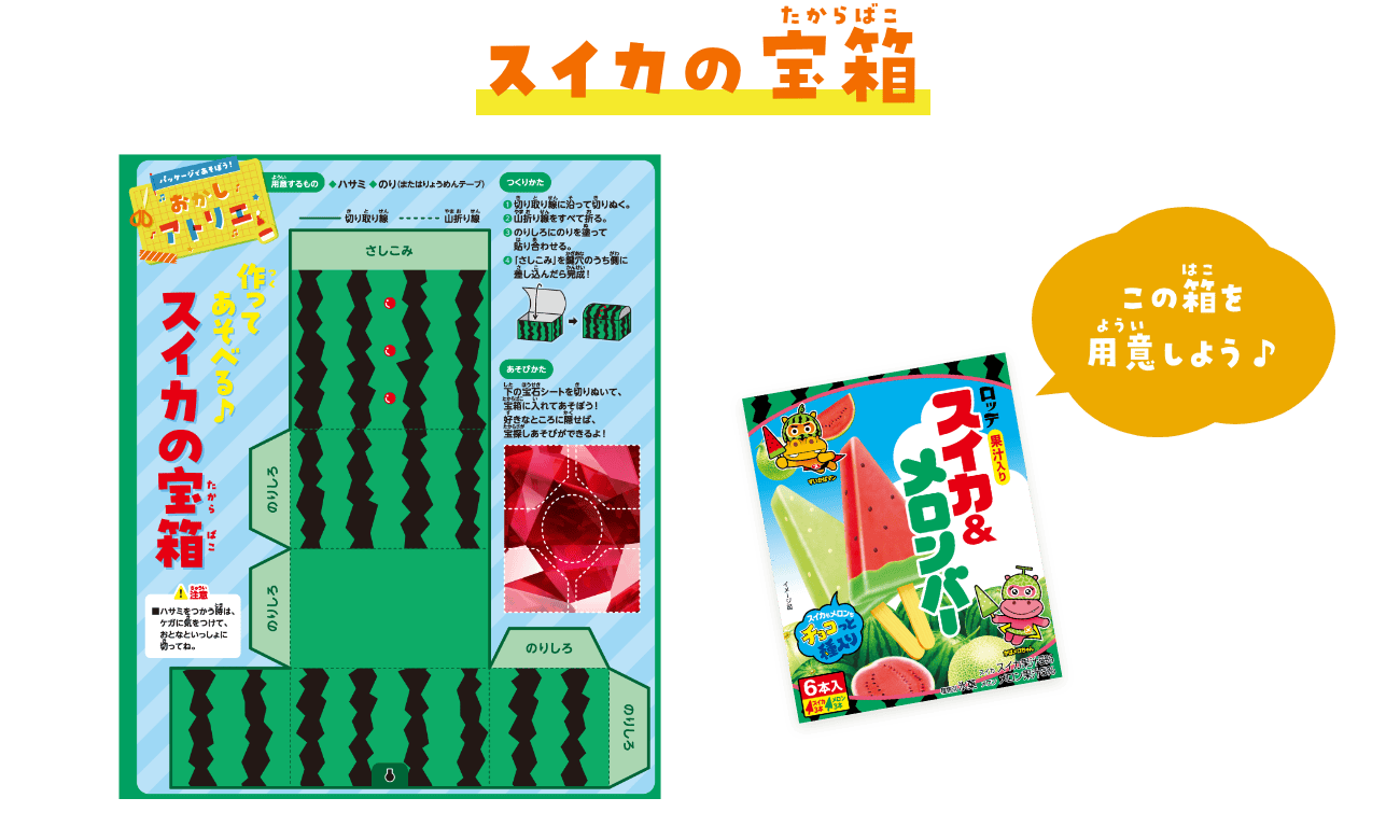 スイカの宝箱　スイカ&メロンバーの箱を用意しよう♪