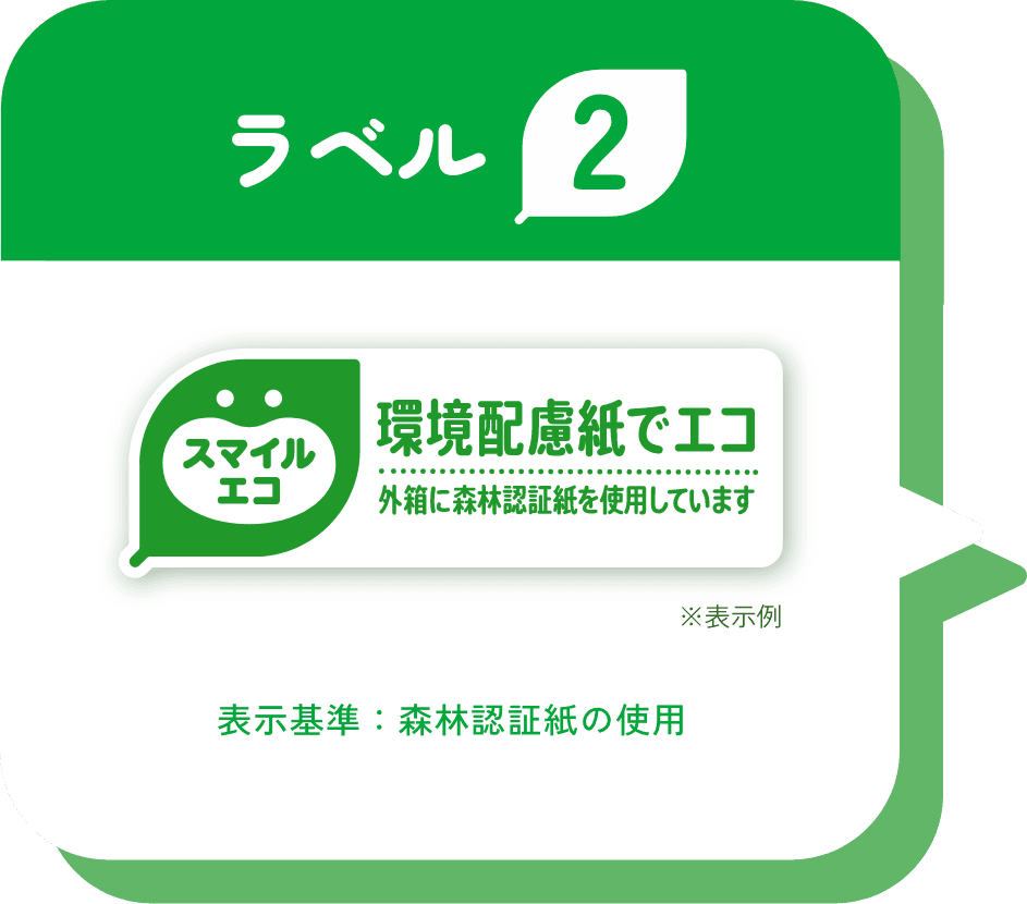 ラベル2 表示基準：森林認証紙の使用