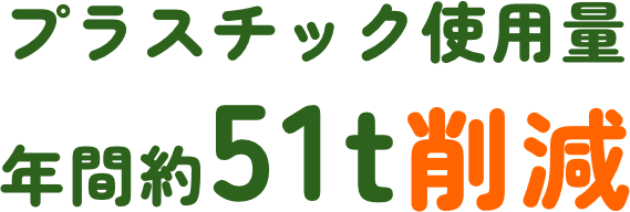 プラスチック使用量 年間約51t削減