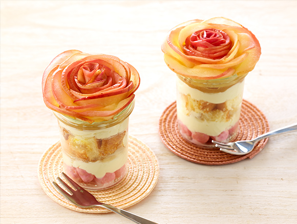 キャラメル香るりんごのバラが咲くグラスケーキ 手づくりレシピ お口の恋人 ロッテ