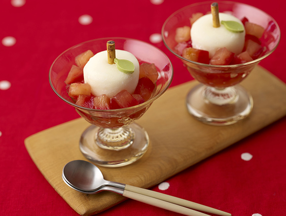 簡単デザート雪見だいふく×りんごのコンポート