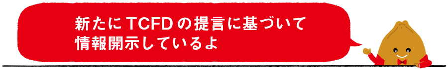 新たにTCFDの提言に基づいて情報開示しているよ