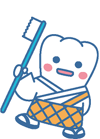 歯ブラシを片手に片足を上げて気取るよ坊さん