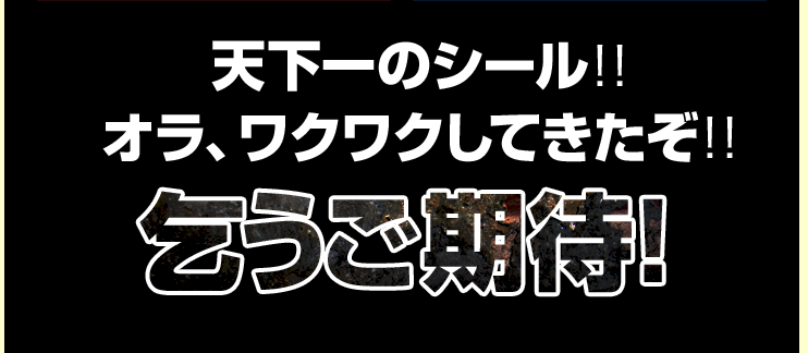 天下一のシール!! オラ、ワクワクしてきたぞ!! 乞うご期待!