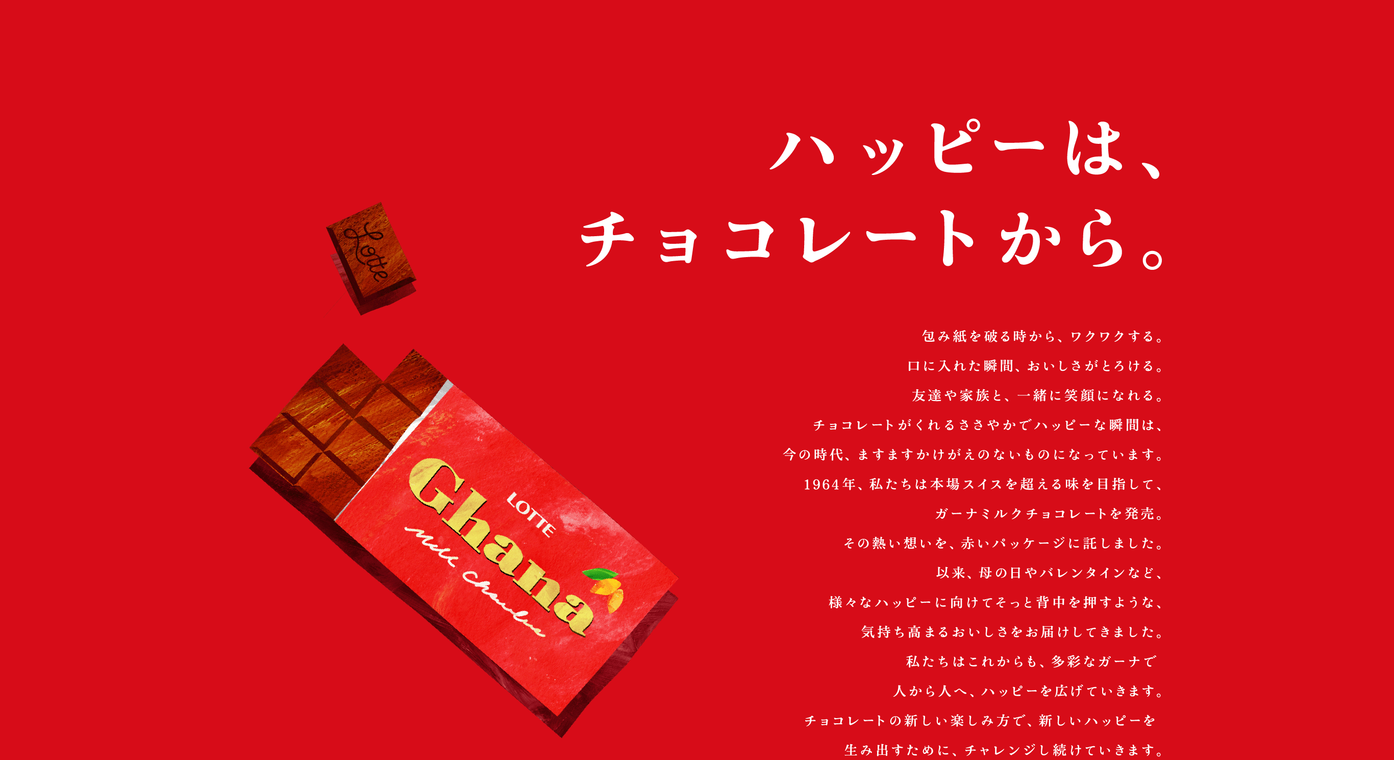 ハッピーは、チョコレートから。