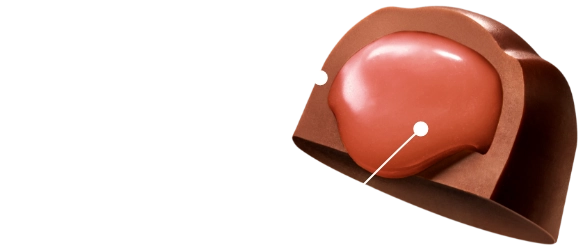 ミルクチョコ ブラッドオレンジとホワイトチョコのソース