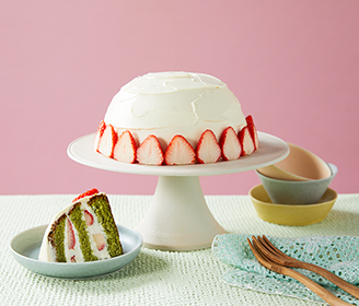 抹茶とホワイトチョコのドームケーキ