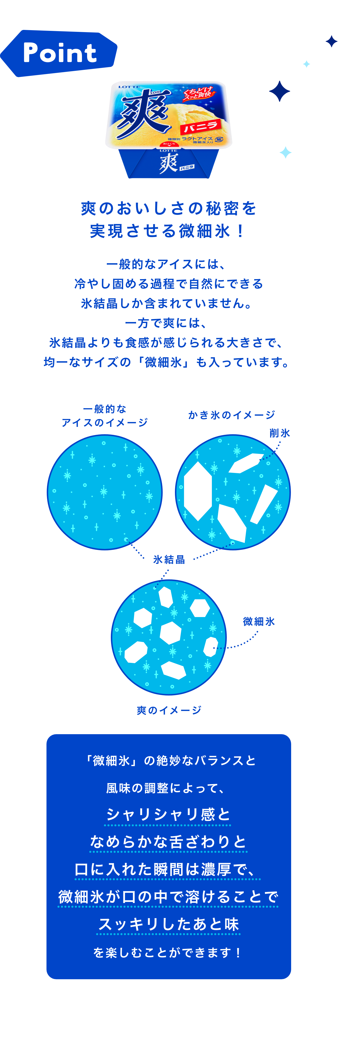 味の変化が楽しめます。満足感のあるバニラの味わいとあと味のキレが特徴。ひと口でジェットコースターのような味の変化が楽しめます。