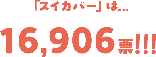 スイカバーは、16,906票!!!