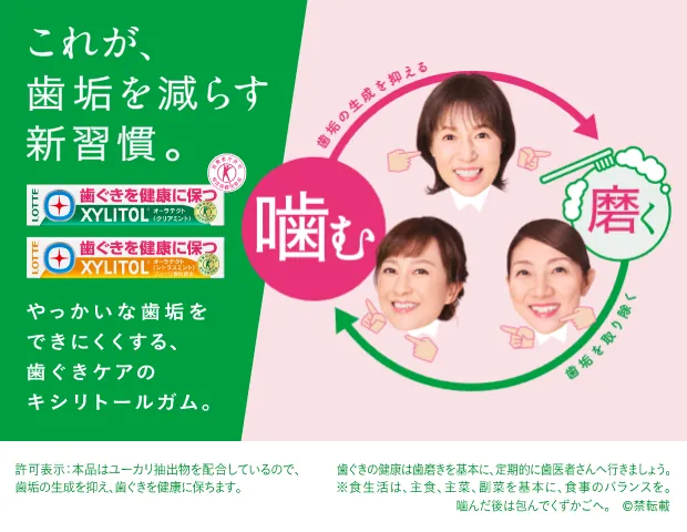 これが歯垢を減らす新習慣。やっかいな歯垢をできにくくする、歯茎ケアのキシリトールガム。