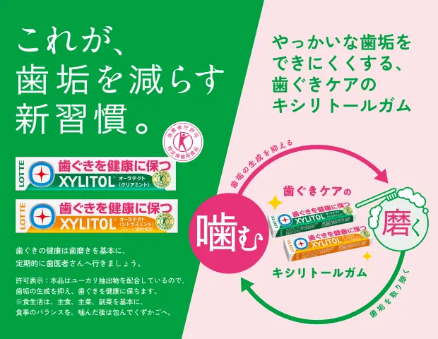 これが歯垢を減らす新習慣。やっかいな歯垢をできにくくする、歯茎ケアのキシリトールガム。