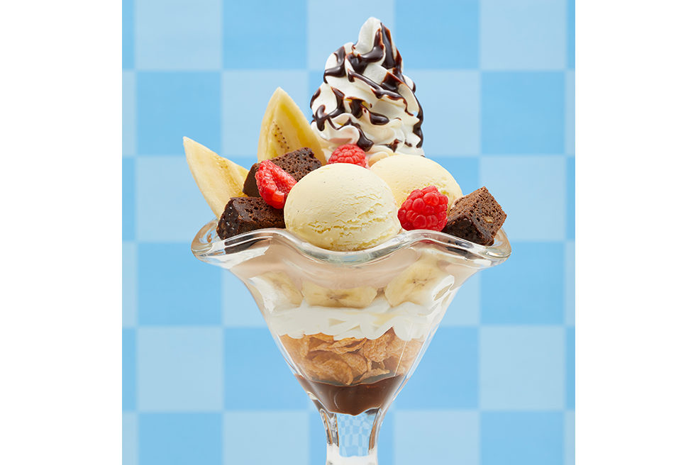 食品サンプル チョコバナナパフェ 力強 食品サンプル チョコバナナパフェ 力強