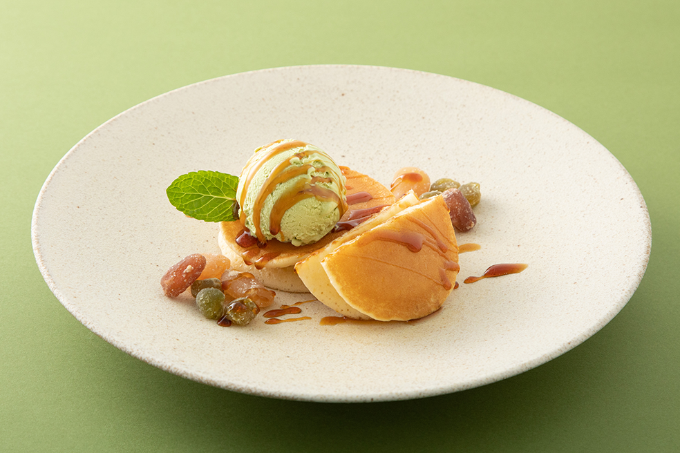 抹茶かのこのパンケーキ