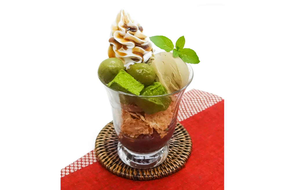 一番摘みほうじ茶のパフェ