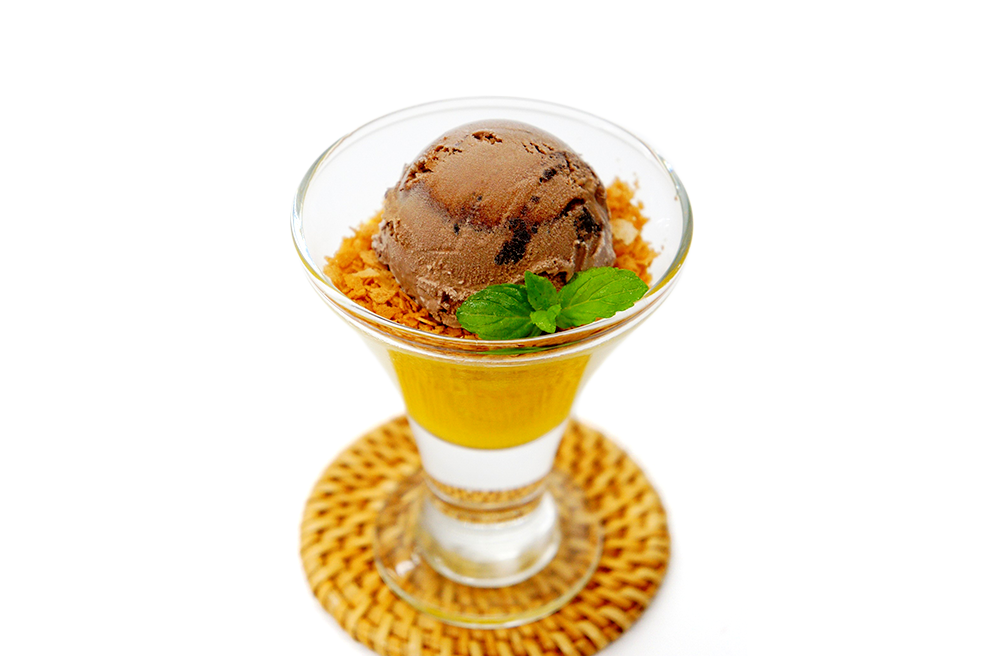 ガトーショコラアイスとかぼちゃプリンのサンデー