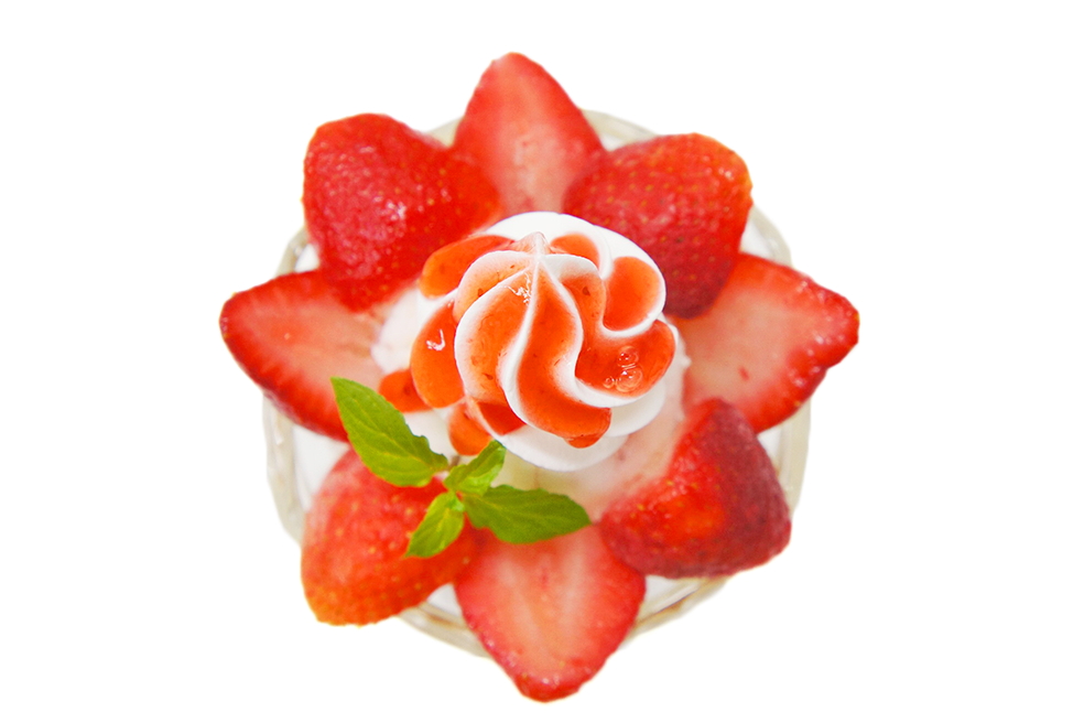 いちごの花びらパフェ|おすすめレシピ|業務用商品|お口の恋人 いちごの花びらパフェ|おすすめレシピ|業務用商品|お口の恋人