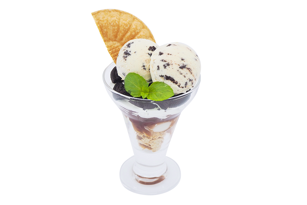 クッキークリームアイスの和風パフェ