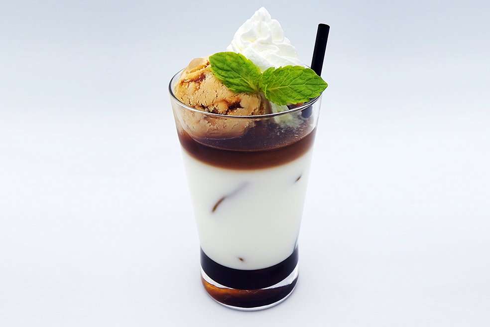 つぶもち黒蜜きなこの和風カフェオレ
